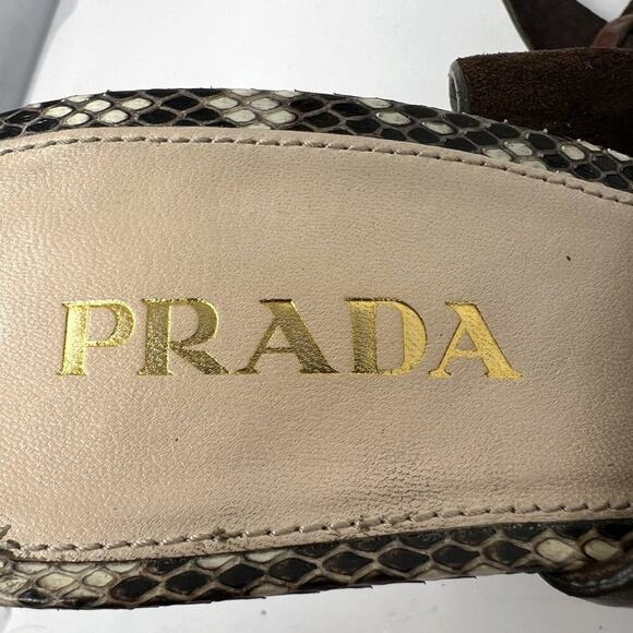 Prada Spring 2009 Python Snakeskin Platform Sandals Size 37 - Picture 6 of 10